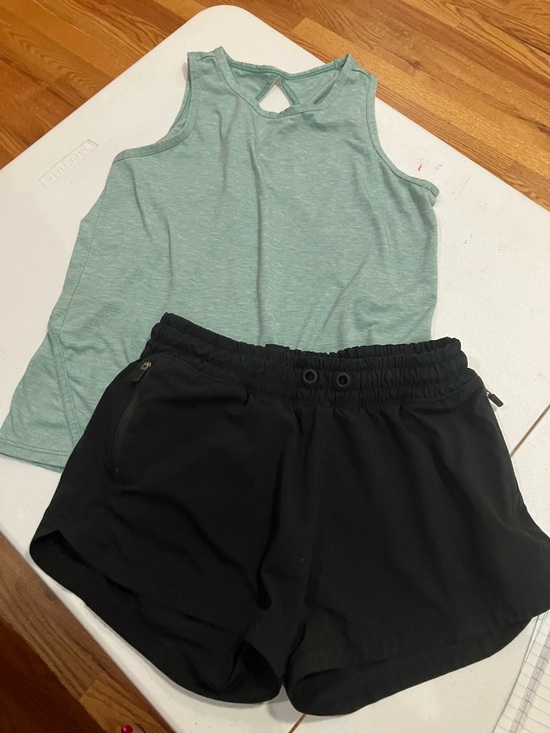 Athleta Other - Athleta Girl Mint Green Tank Top and Black Athletic Shorts Sz 12 GUC